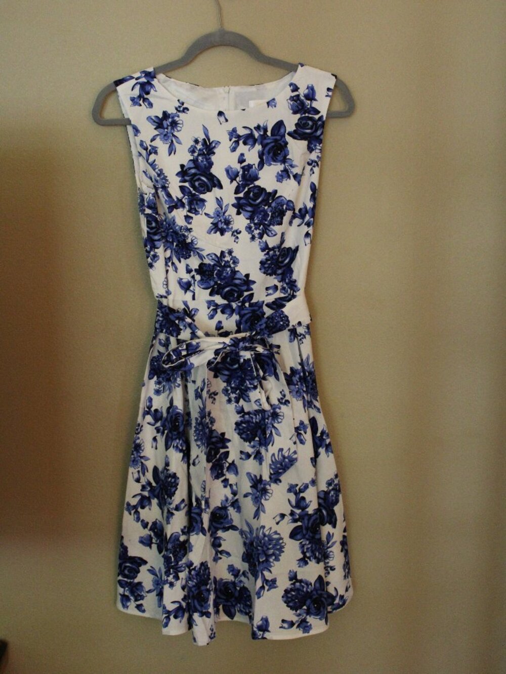 White & Blue Floral Dress